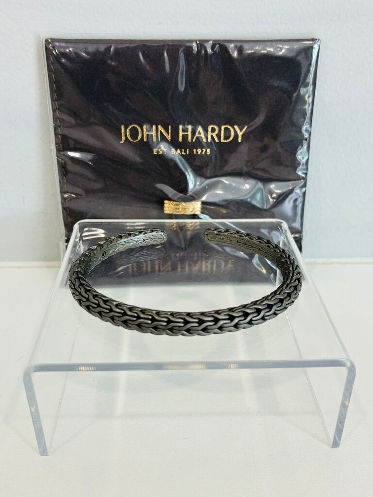 Hinged Classic Chain Weave Bangle Bracelet