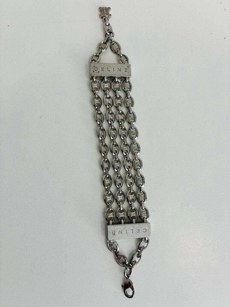 Rare Logo Plaque Quad Chain Bracelet