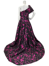 Load image into Gallery viewer, NWT Floral Fil Coupe Draped Gown
