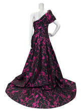 Load image into Gallery viewer, NWT Floral Fil Coupe Draped Gown
