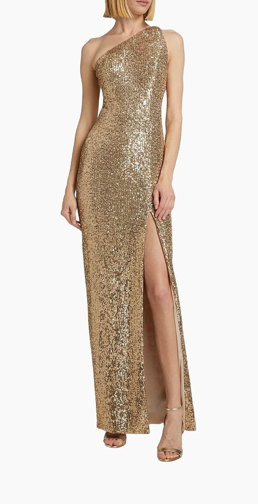 NWT Sequin One-Shoulder Gown