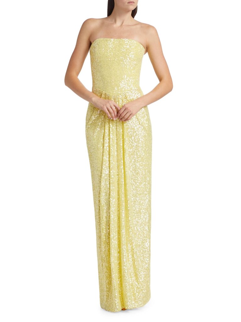 NWT Sequined Strapless Column Gown