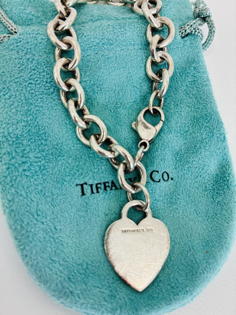 Heart Tag Pendant Chain Link Bracelet