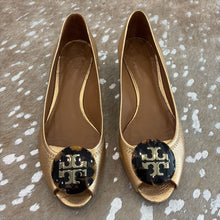 Load image into Gallery viewer, Tumbled Wedge Tortoise Shell Peep Toe

