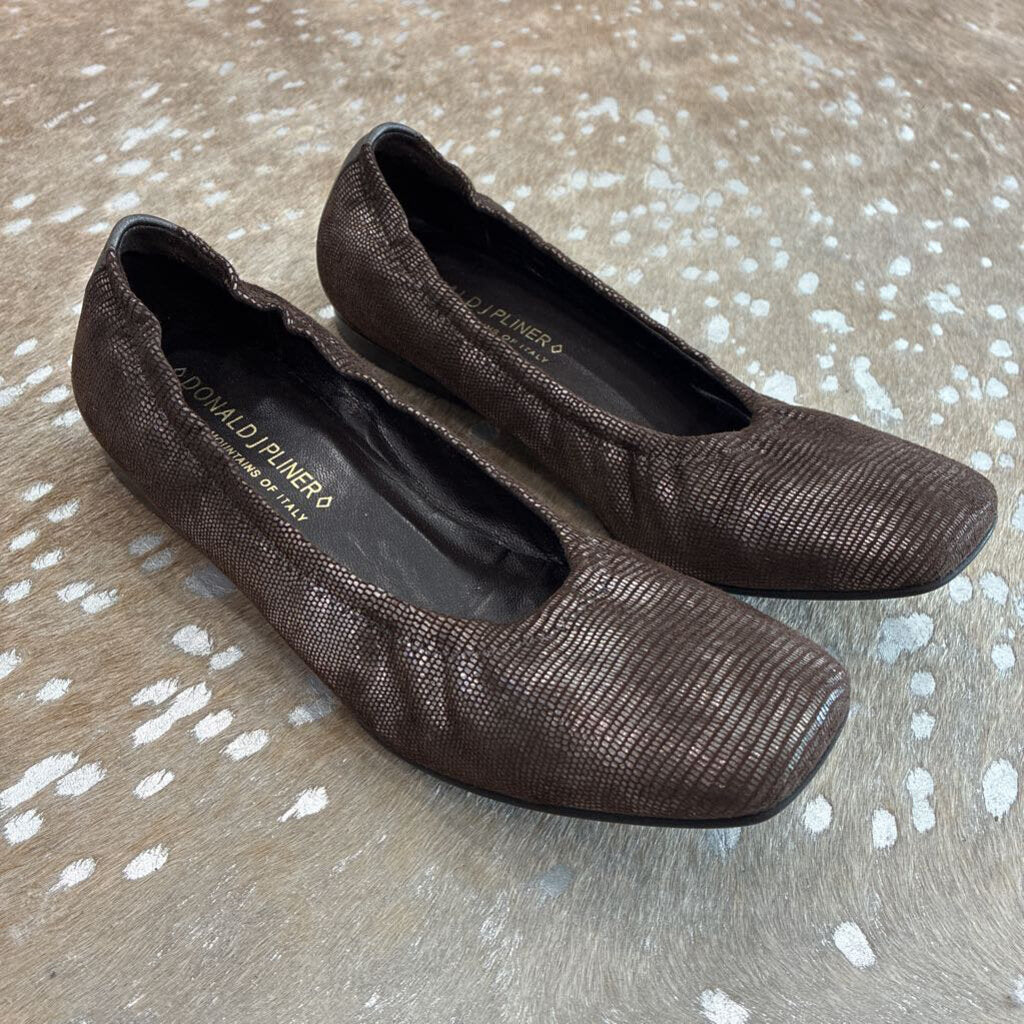 Leather Metallic Ballet Flats