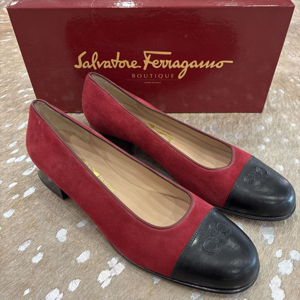 Suede Cap Toe Pumps