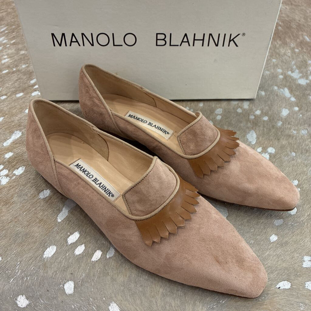 Suede Kiltie Venetian Flats