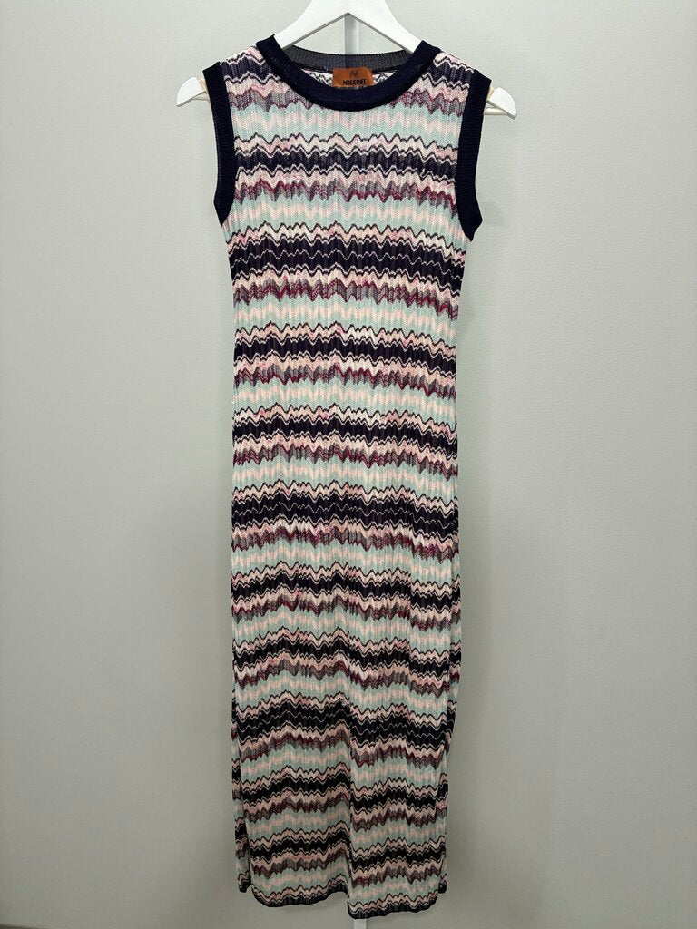 Zig-Zag Striped Maxi Dress