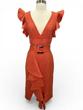 Load image into Gallery viewer, Belted Ruffle Sleeve Dress
