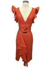 Load image into Gallery viewer, Belted Ruffle Sleeve Dress
