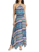 Load image into Gallery viewer, Giana Chevron-Print Hadkerchief Maxi Dress

