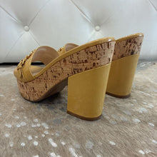 Load image into Gallery viewer, Patent Leather Buckle Detail Cork Platform Slides
