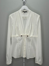 Load image into Gallery viewer, Vintage Cotton V-Neck Blouse with Buttoned Empire Waist
