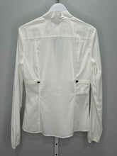 Load image into Gallery viewer, Vintage Cotton V-Neck Blouse with Buttoned Empire Waist
