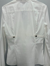 Load image into Gallery viewer, Vintage Cotton V-Neck Blouse with Buttoned Empire Waist
