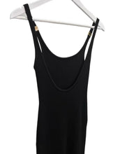 Load image into Gallery viewer, Ribbed Backless Metal Logo Midi Dress
