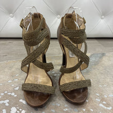 Load image into Gallery viewer, Raffia Strap Leather High Heels
