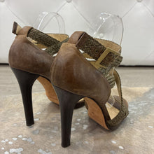 Load image into Gallery viewer, Raffia Strap Leather High Heels

