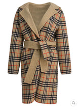 Load image into Gallery viewer, NWT Reversible Wool Hooded Wrap Coat
