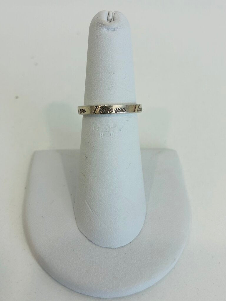 I Love You Narrow Notes Band Ring