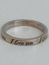 Load image into Gallery viewer, I Love You Narrow Notes Band Ring
