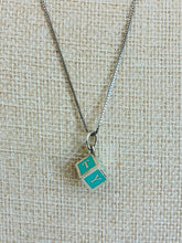 Load image into Gallery viewer, Silver Enamel Block Cube Charm
