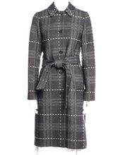 Load image into Gallery viewer, Wool Checkmark Belted Coat

