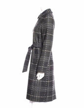 Load image into Gallery viewer, Wool Checkmark Belted Coat
