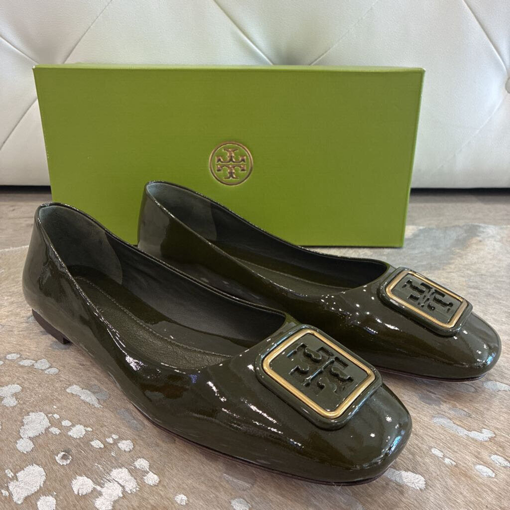 NIB Georgia Square Toe Patent Leather Ballet Flats