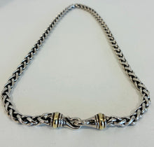 Load image into Gallery viewer, Sterling Silver 14k Yellow Gold Wheat Chain Necklace
