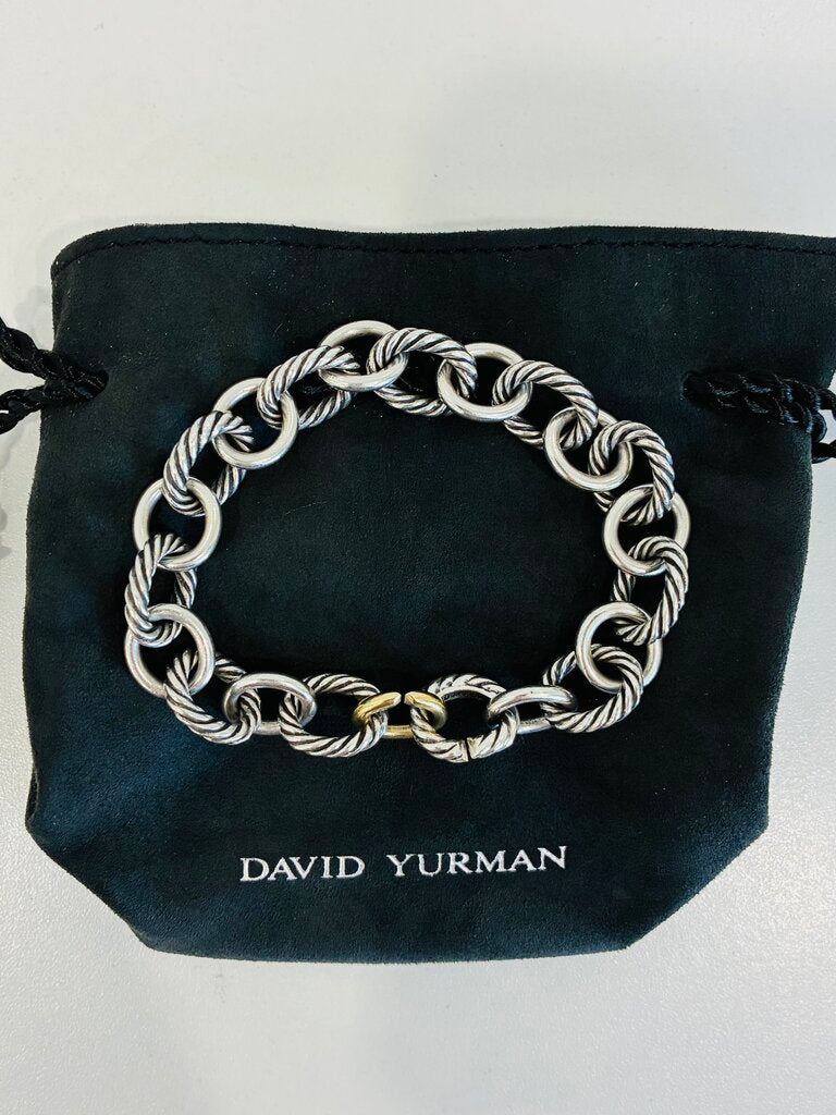 Oval Link Chain Bracelet in Sterling/Gold