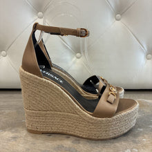 Load image into Gallery viewer, NWOT Medusa Silk Ankle-Strap Wedge Espadrilles
