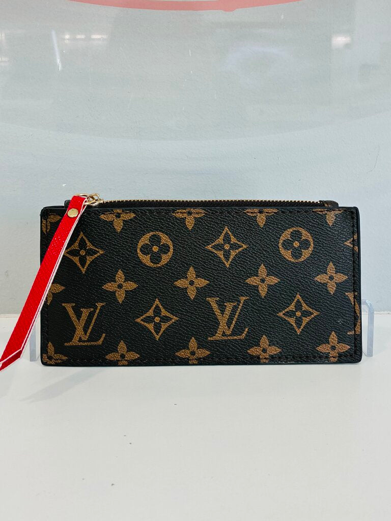 Monogram Felicie Chain Wallet Zippered Insert Fuchsia