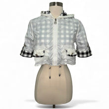 Load image into Gallery viewer, Nylon Cropped Short Sleeved Hooded Jacket
