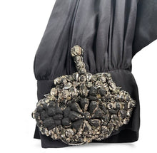 Load image into Gallery viewer, 2008 Crystal Embellished Cuff Silk Blouse
