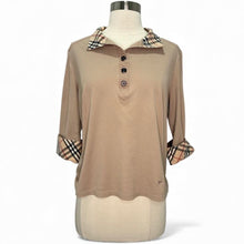 Load image into Gallery viewer, Stretch Cotton Check Trim Top
