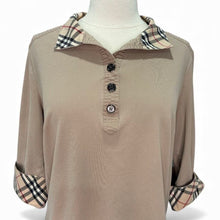 Load image into Gallery viewer, Stretch Cotton Check Trim Top
