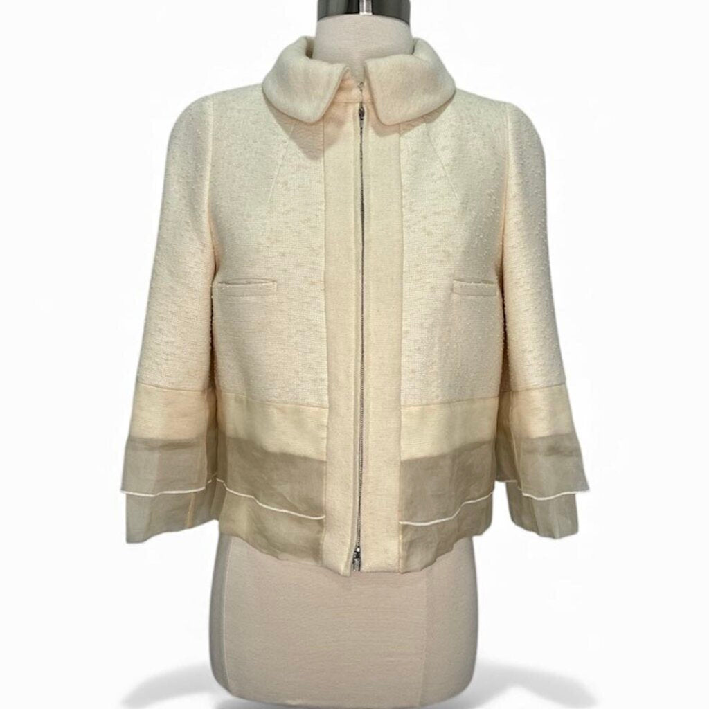 Cropped Jacket Sheer Trim