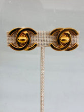 Load image into Gallery viewer, Vintage 96A Gold Turnlock Clip On Earrings
