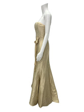 Load image into Gallery viewer, Strapless Jacquard Silk Blend Evening Gown
