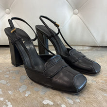 Load image into Gallery viewer, Leather Square Toe Slingback Pump
