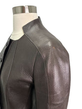 Load image into Gallery viewer, Lambskin Peplum Leather Jacket
