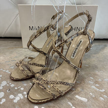 Load image into Gallery viewer, Snakeskin Strappy Sandal Heels
