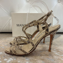 Load image into Gallery viewer, Snakeskin Strappy Sandal Heels
