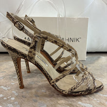 Load image into Gallery viewer, Snakeskin Strappy Sandal Heels
