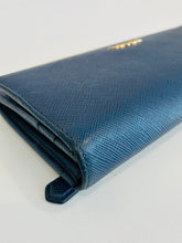 Load image into Gallery viewer, Saffiano Leather Metal Bar Continental Flap Wallet
