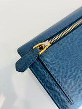 Load image into Gallery viewer, Saffiano Leather Metal Bar Continental Flap Wallet
