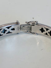 Load image into Gallery viewer, NWT 925 &amp; 14K Accent Diamond Triple Band Bangle

