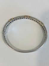 Load image into Gallery viewer, NWT 925 &amp; 14K Accent Diamond Triple Band Bangle
