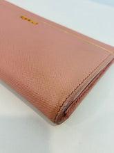 Load image into Gallery viewer, Saffiano Leather Lux Metal Bar Continental Wallet
